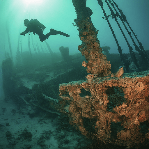 treasure diver at sunken warship San Diego at fortune island in nasugbu batangas